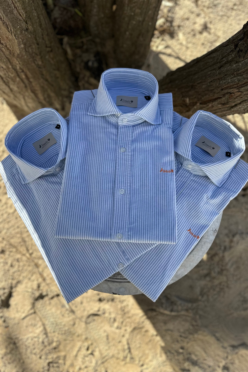 Camisa Rayas Celeste